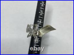 NWT RARE VTG 2000's James Avery Sterling Silver Butterfly & Tulip Ring SZ 5.5