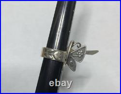NWT RARE VTG 2000's James Avery Sterling Silver Butterfly & Tulip Ring SZ 5.5