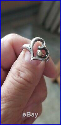 Pretty James avery sterling Silver 925 14K Dot heart ring size 6