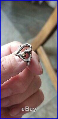 Pretty James avery sterling Silver 925 14K Dot heart ring size 6