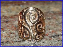 RARE 14K JAMES AVERY YELLOW GOLD CLOSED SORRENTO SPANISH SCROLL RING size 7