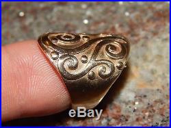 RARE 14K JAMES AVERY YELLOW GOLD CLOSED SORRENTO SPANISH SCROLL RING size 7