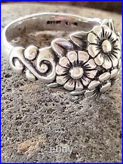 RARE! Gorgeous James Avery Flower Dome Ring Size 5.5 with Orig. JA Box and Pch