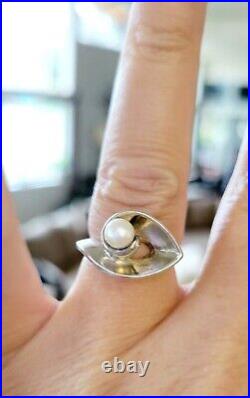 RARE! Gorgeous James Avery Pearl Ring Size 6 Vintage Beautiful Piece