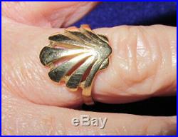 RARE James Avery 14K Gold Open Sea Shell Fan Ring