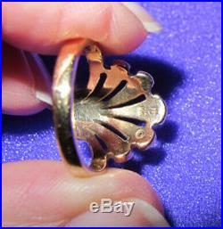 RARE James Avery 14K Gold Open Sea Shell Fan Ring