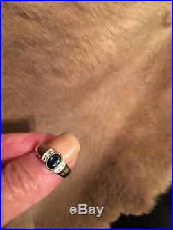 RARE James Avery 14K Gold Sapphire And Diamond Ring Size 6