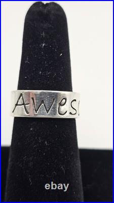 RARE! James Avery AWESOME GOD Sterling Silver. 925 Wide Band Ring SZ 6.25