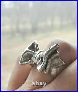 RARE James Avery LARGE Bow Ring Retired +JA Box and Pouch! Sz 8