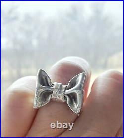 RARE James Avery LARGE Bow Ring Retired +JA Box and Pouch! Sz 8