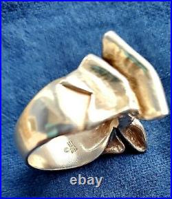 RARE James Avery LARGE Bow Ring Retired +JA Box and Pouch! Sz 8