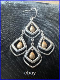 RARE James Avery Retired 925 Sterling Silver Bronze Dangle Earrings