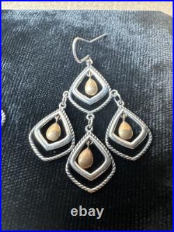 RARE James Avery Retired 925 Sterling Silver Bronze Dangle Earrings