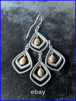 RARE James Avery Retired 925 Sterling Silver Bronze Dangle Earrings