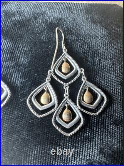 RARE James Avery Retired 925 Sterling Silver Bronze Dangle Earrings