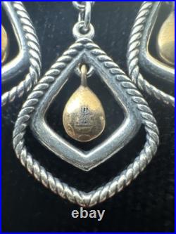 RARE James Avery Retired 925 Sterling Silver Bronze Dangle Earrings