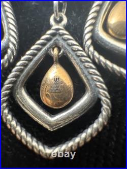 RARE James Avery Retired 925 Sterling Silver Bronze Dangle Earrings