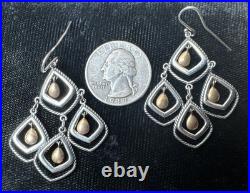 RARE James Avery Retired 925 Sterling Silver Bronze Dangle Earrings