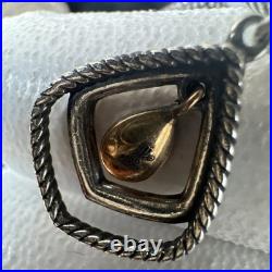 RARE James Avery Retired 925 Sterling Silver Bronze Dangle Earrings