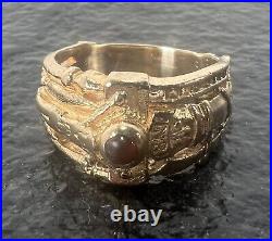 RARE James Avery Retired Martin Luther 14KT Garnet Wedding Band Size 10 13 Grs