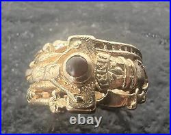 RARE James Avery Retired Martin Luther 14KT Garnet Wedding Band Size 10 13 Grs