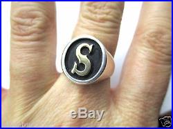 RARE James Avery S Signet 14kt Gold and Sterling Silver Oval Ring