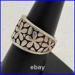 RARE James Avery Spring Blossom STERLING SILVER BAND RING SIZE 7.5