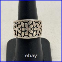 RARE James Avery Spring Blossom STERLING SILVER BAND RING SIZE 7.5