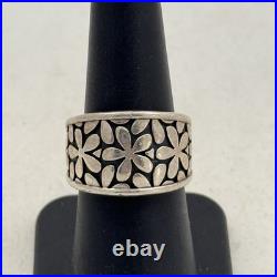 RARE James Avery Spring Blossom STERLING SILVER BAND RING SIZE 7.5