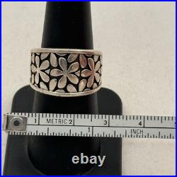 RARE James Avery Spring Blossom STERLING SILVER BAND RING SIZE 7.5