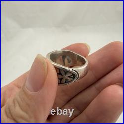 RARE James Avery Spring Blossom STERLING SILVER BAND RING SIZE 7.5