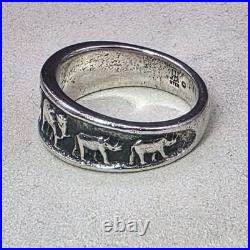 RARE James Avery Sterling Silver Elephant Band Ring 7.75 Noah's Ark Series HTF RARE James Avery Sterling Silver Elephant Band Ring 7.75 Noah's Ark Series HTF