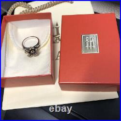 RARE James Avery Sterling Silver Flower Petal Ring and 14K Gold Center Size 7.5