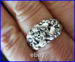 RARE! James Avery Textured Dimensional Nugget Ring Circa 80's NICE