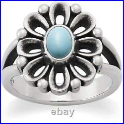 RARE James Avery Turquoise Flower Ring 925 Sterling Silver RETIRED