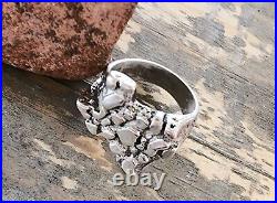 RARE James Avery Vintage Texas Nugget Sterling Silver Ring Size 8.25 NEAT