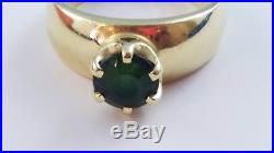 RARE RETIRED James Avery 14 Gold Green Emerald Solitaire Ring Sz 7 with Box & Bag