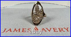 RARE & RETIRED James Avery 14k Yellow Gold Bluebonnet Flower Ring Size 10.5