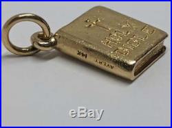 RARE RETIRED James Avery 14k Yellow Gold Holy Bible Charm Uncut Ring FREE SHIP