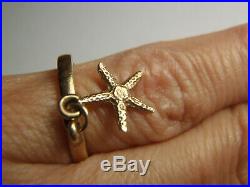 RARE RETIRED James Avery 14k Yellow Gold Starfish Dangle Ring Size 3 1/2