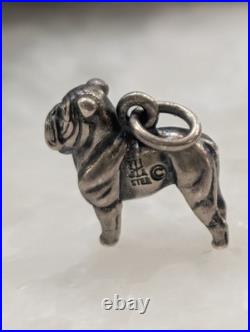 RARE RETIRED James Avery Bulldog Charm Uncut Ring Sterling Silver