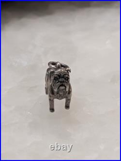 RARE RETIRED James Avery Bulldog Charm Uncut Ring Sterling Silver