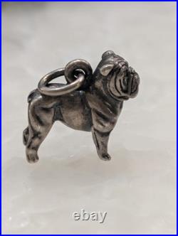 RARE RETIRED James Avery Bulldog Charm Uncut Ring Sterling Silver