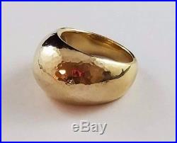 RARE RETIRED James Avery Hammered Dome 14k Yellow Gold Ring Size 8 FREE SHIPPING