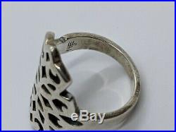 RARE RETIRED James Avery Sterling Silver Tall Long Cutout Open Ring Size 8