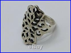 RARE RETIRED James Avery Sterling Silver Tall Long Cutout Open Ring Size 8