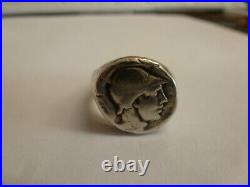 RARE RRETIRED JAMES AVERY 925 silver ROMAN HEAD RING SIZE 11.5