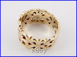 RARE Retired James Avery 14K Open Lattice 10mm Wide Band Ring Size 6 8.1 Grams