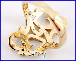 RARE Retired James Avery 14K Scrolled Heart to Heart Ring Size 7 1/2