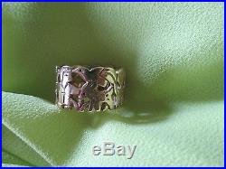 RARE Retired James Avery 14k Gold St Francis Assisi Animals Ring, Free S/H